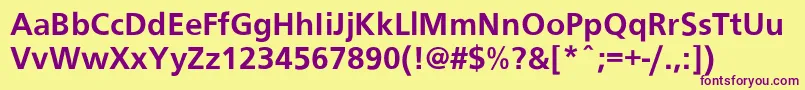NoistyBold Font – Purple Fonts on Yellow Background