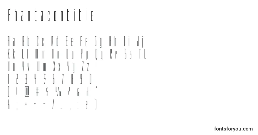 A fonte Phantacontitle – alfabeto, números, caracteres especiais
