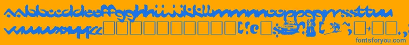 DustMites Font – Blue Fonts on Orange Background