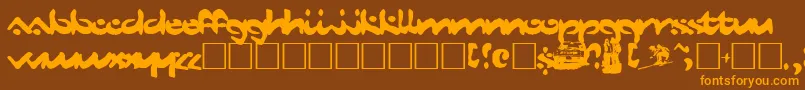 DustMites Font – Orange Fonts on Brown Background