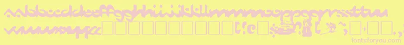 DustMites Font – Pink Fonts on Yellow Background