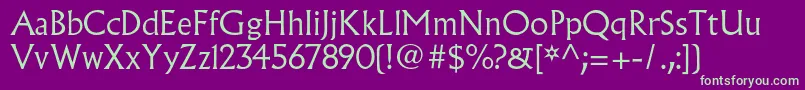 AlbertusmtstdLight Font – Green Fonts on Purple Background