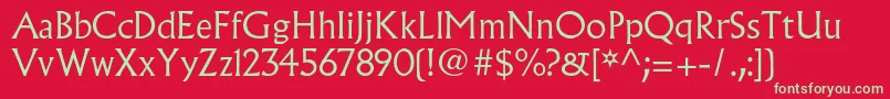 フォントAlbertusmtstdLight – 赤い背景に緑の文字