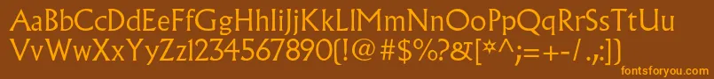 Czcionka AlbertusmtstdLight – pomarańczowe czcionki na brązowym tle