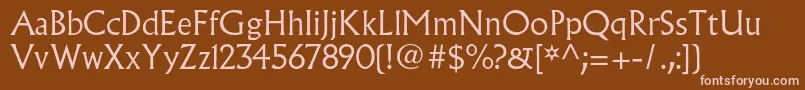 AlbertusmtstdLight Font – Pink Fonts on Brown Background