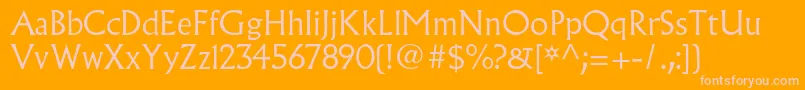 AlbertusmtstdLight Font – Pink Fonts on Orange Background
