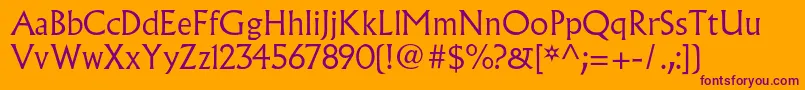 AlbertusmtstdLight Font – Purple Fonts on Orange Background