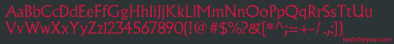 AlbertusmtstdLight Font – Red Fonts on Black Background