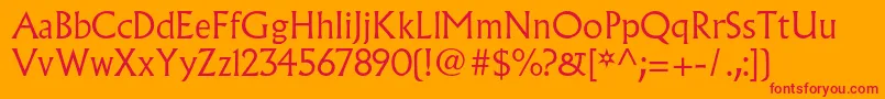 AlbertusmtstdLight Font – Red Fonts on Orange Background
