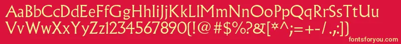 AlbertusmtstdLight Font – Yellow Fonts on Red Background