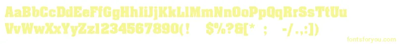Шрифт JohnnyLightHo – жёлтые шрифты на белом фоне