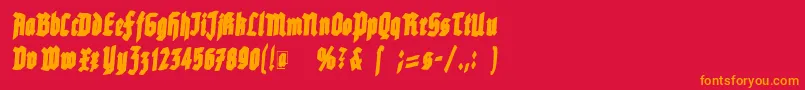 Rottenscript Font – Orange Fonts on Red Background