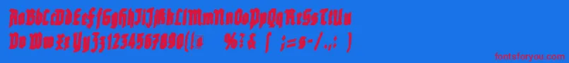 Rottenscript Font – Red Fonts on Blue Background