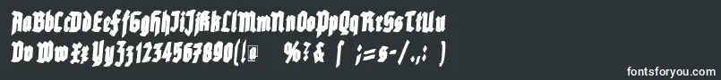 フォントRottenscript – 黒い背景に白い文字