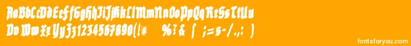 フォントRottenscript – オレンジの背景に白い文字