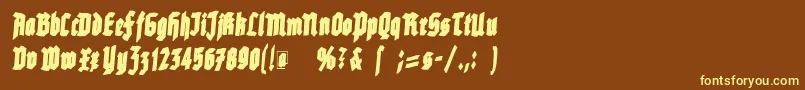 Шрифт Rottenscript – жёлтые шрифты на коричневом фоне