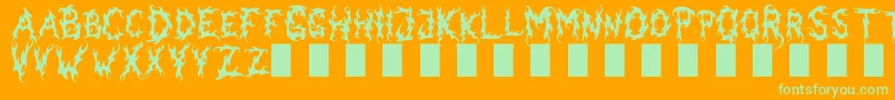 Darkgardenmk Font – Green Fonts on Orange Background