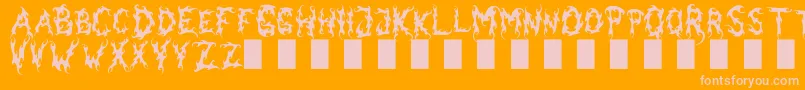 Darkgardenmk Font – Pink Fonts on Orange Background