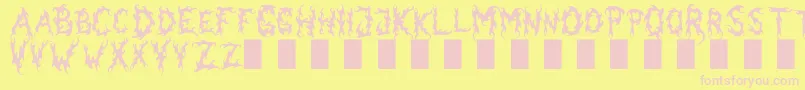 Darkgardenmk Font – Pink Fonts on Yellow Background