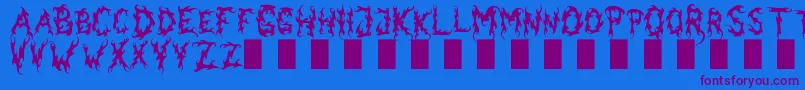 Darkgardenmk-Schriftart – Violette Schriften auf blauem Hintergrund