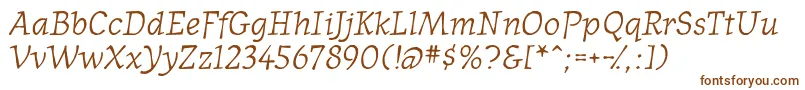 WesternpresssskItalic Font – Brown Fonts on White Background