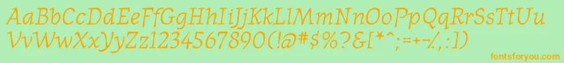 WesternpresssskItalic Font – Orange Fonts on Green Background