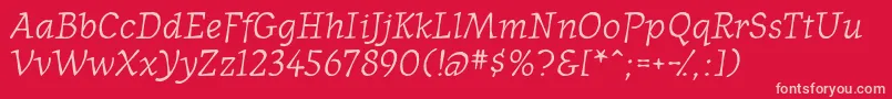 WesternpresssskItalic Font – Pink Fonts on Red Background