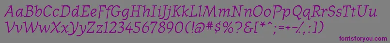 WesternpresssskItalic Font – Purple Fonts on Gray Background