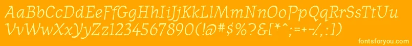 WesternpresssskItalic Font – Yellow Fonts on Orange Background