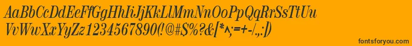RubyscriptnarrowBold Font – Black Fonts on Orange Background
