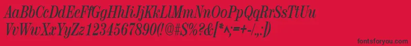 RubyscriptnarrowBold Font – Black Fonts on Red Background