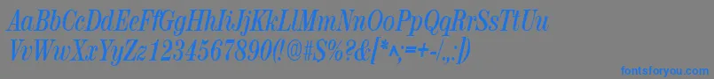 RubyscriptnarrowBold Font – Blue Fonts on Gray Background