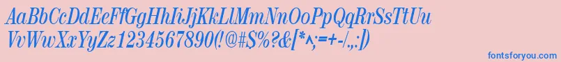 RubyscriptnarrowBold Font – Blue Fonts on Pink Background