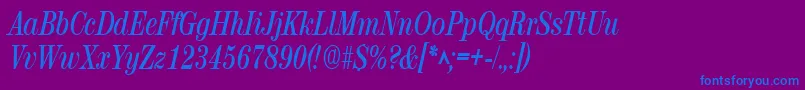 RubyscriptnarrowBold Font – Blue Fonts on Purple Background