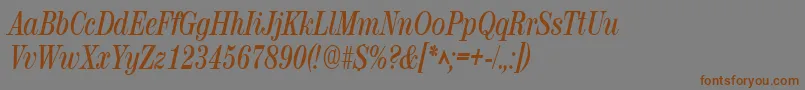 RubyscriptnarrowBold Font – Brown Fonts on Gray Background