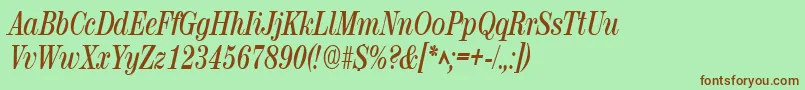 RubyscriptnarrowBold Font – Brown Fonts on Green Background