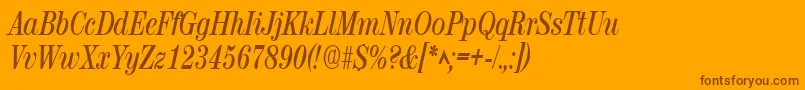 RubyscriptnarrowBold Font – Brown Fonts on Orange Background