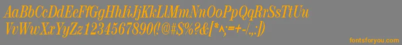 RubyscriptnarrowBold Font – Orange Fonts on Gray Background