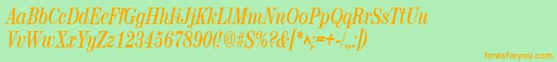 RubyscriptnarrowBold Font – Orange Fonts on Green Background