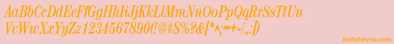 RubyscriptnarrowBold Font – Orange Fonts on Pink Background