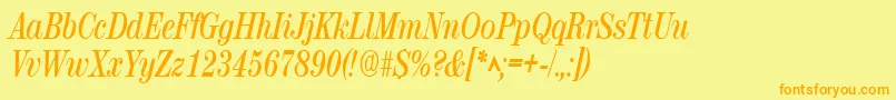 RubyscriptnarrowBold Font – Orange Fonts on Yellow Background
