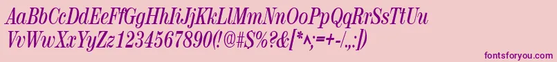 RubyscriptnarrowBold Font – Purple Fonts on Pink Background