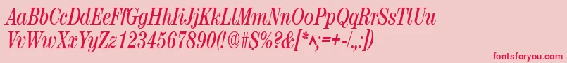 RubyscriptnarrowBold Font – Red Fonts on Pink Background