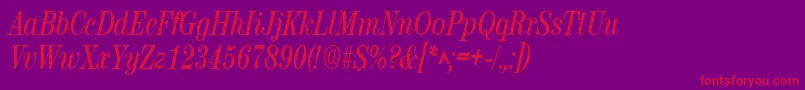 RubyscriptnarrowBold Font – Red Fonts on Purple Background