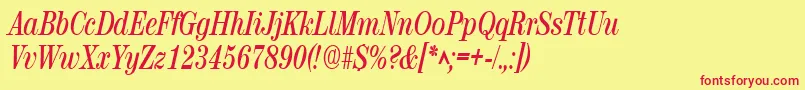 RubyscriptnarrowBold Font – Red Fonts on Yellow Background