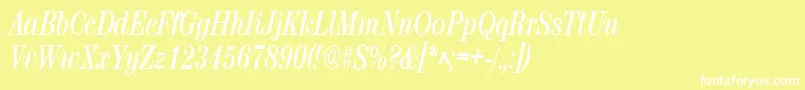 RubyscriptnarrowBold Font – White Fonts on Yellow Background