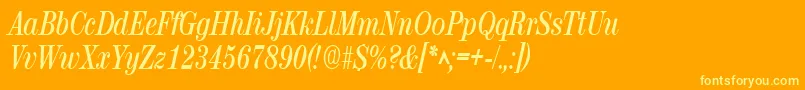 RubyscriptnarrowBold Font – Yellow Fonts on Orange Background