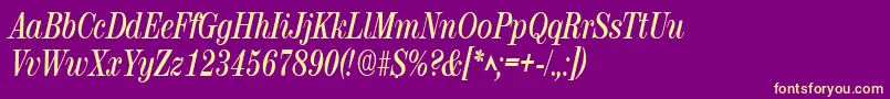 RubyscriptnarrowBold Font – Yellow Fonts on Purple Background