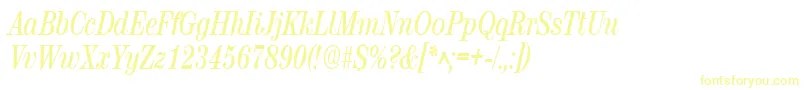 RubyscriptnarrowBold Font – Yellow Fonts on White Background