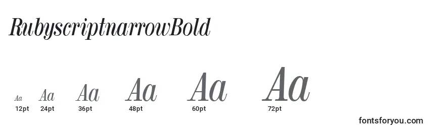 RubyscriptnarrowBold Font Sizes